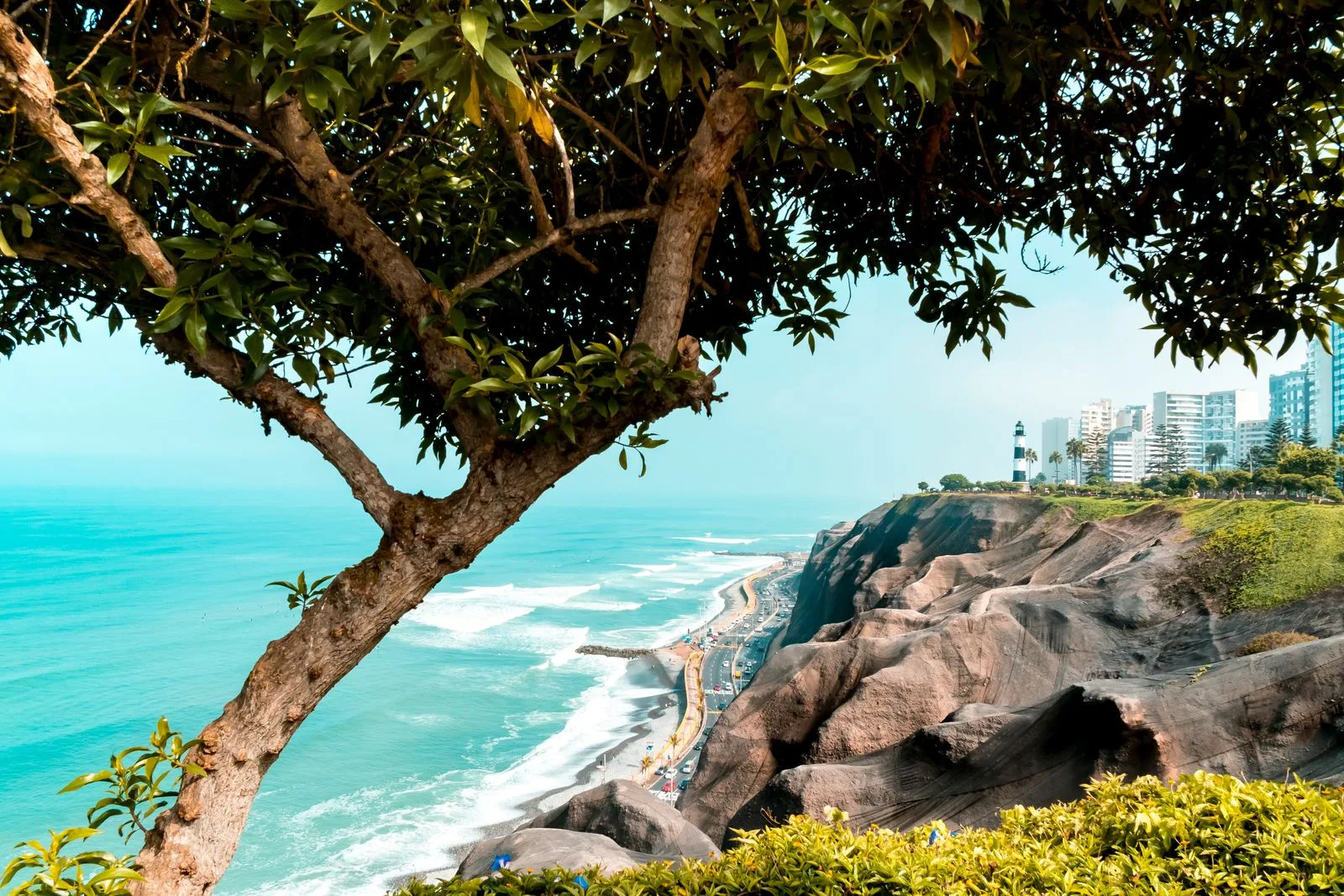 Lima coastline beside the Pacific Ocean