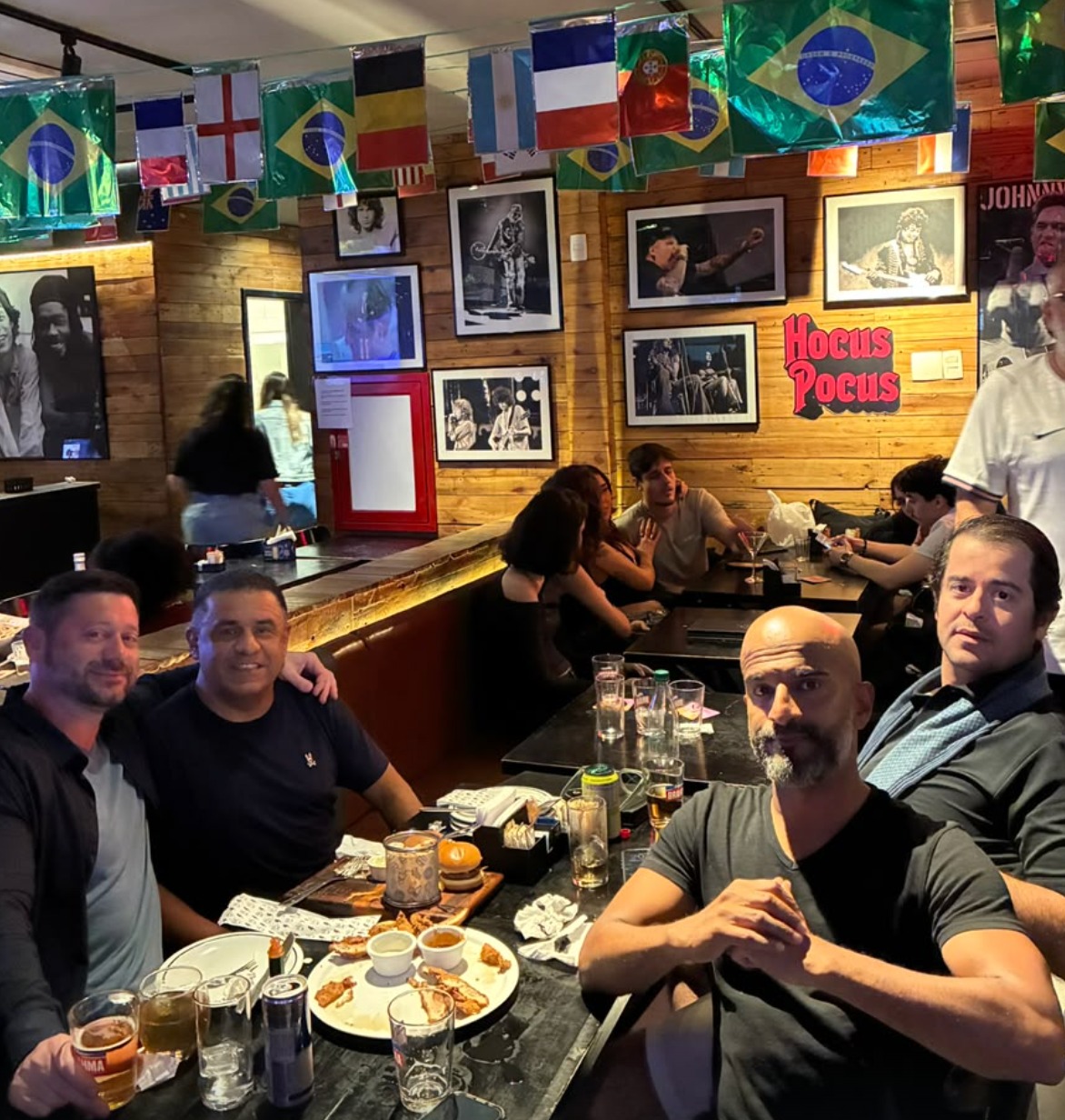 Fidel with friends during a night out in Lima